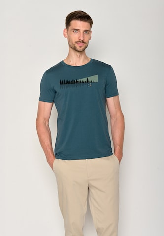 GREENBOMB Shirt 'Nature Ice Fishing' in Blauw: voorkant