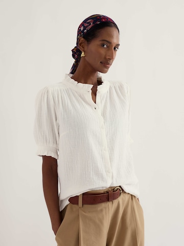 Seasalt Cornwall Blouse 'Shore Path' in Wit: voorkant