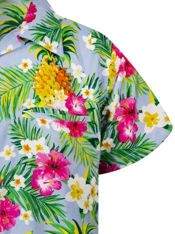 Regular fit Camicia 'Pineapple Flowers' di King Kameha in blu