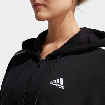 ADIDAS SPORTSWEAR Bluza rozpinana sportowa 'Essentials 3-Stripes French Terry ' w kolorze czarny