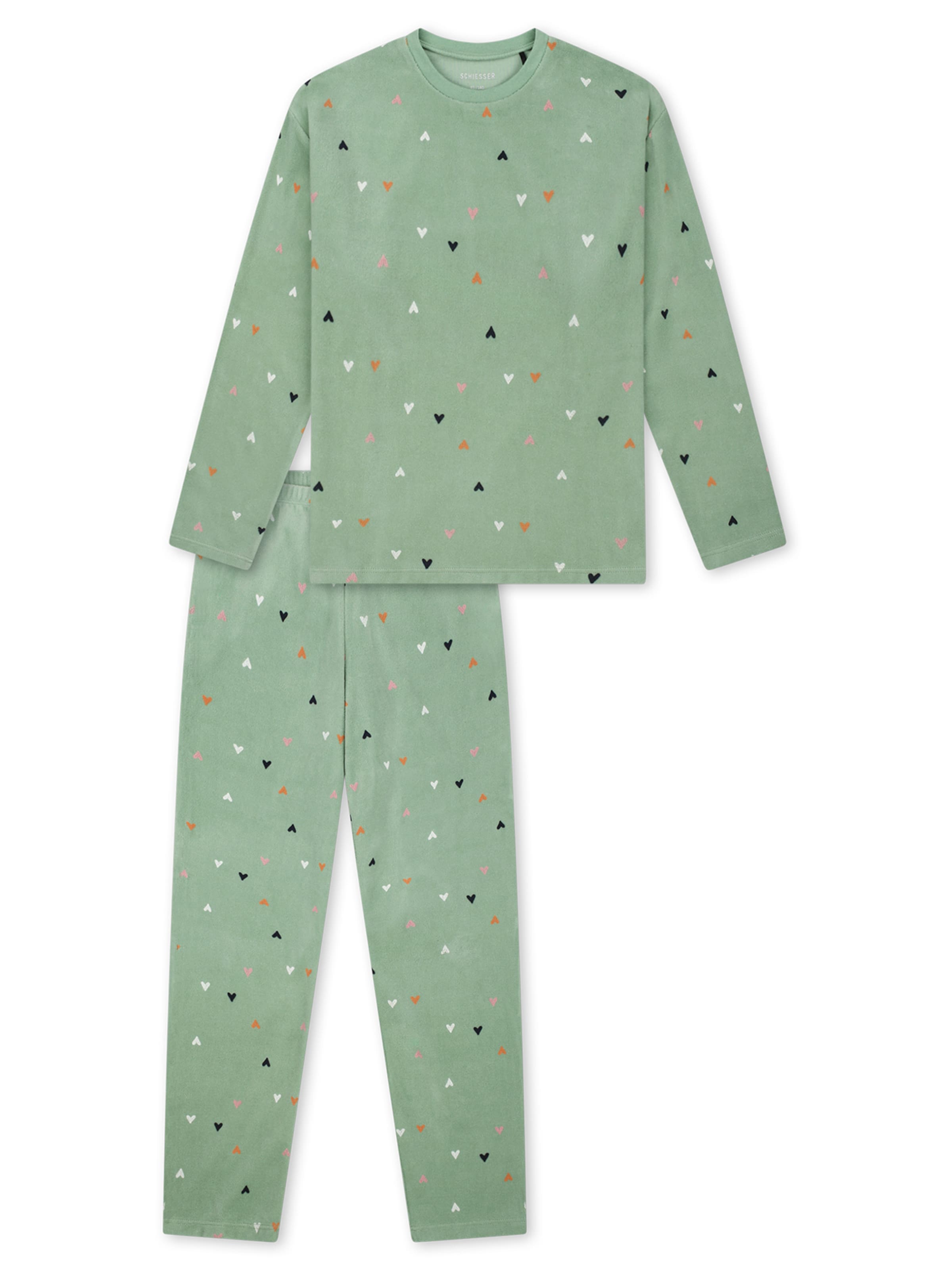 SCHIESSER Pajamas ' Nightwear ' in Green: front