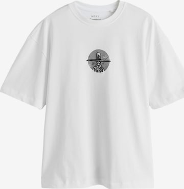 T-Shirt Next en blanc : devant