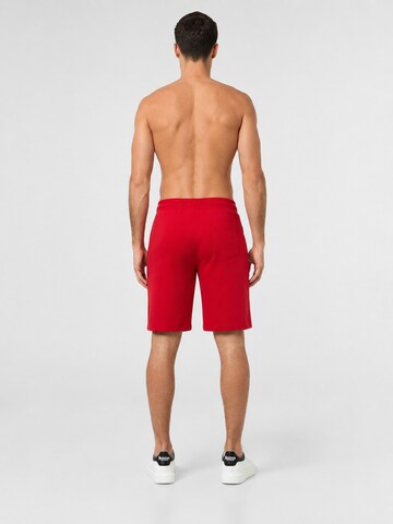 Boxeur des Rues Regular Sportbroek 'Herren Baumwollshorts Boxeur des Rues, Dunkelrot, Schwarzer Streifen' in Rood