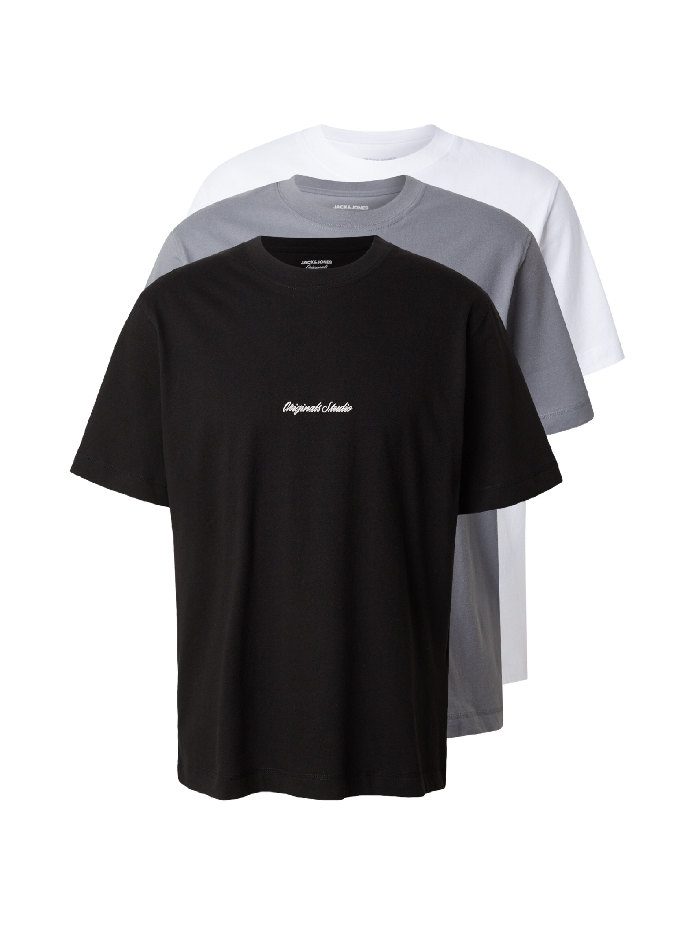 JACK & JONES Футболка 'JORNORREBRO' в Серый / Черный / Белый, Обзор товара