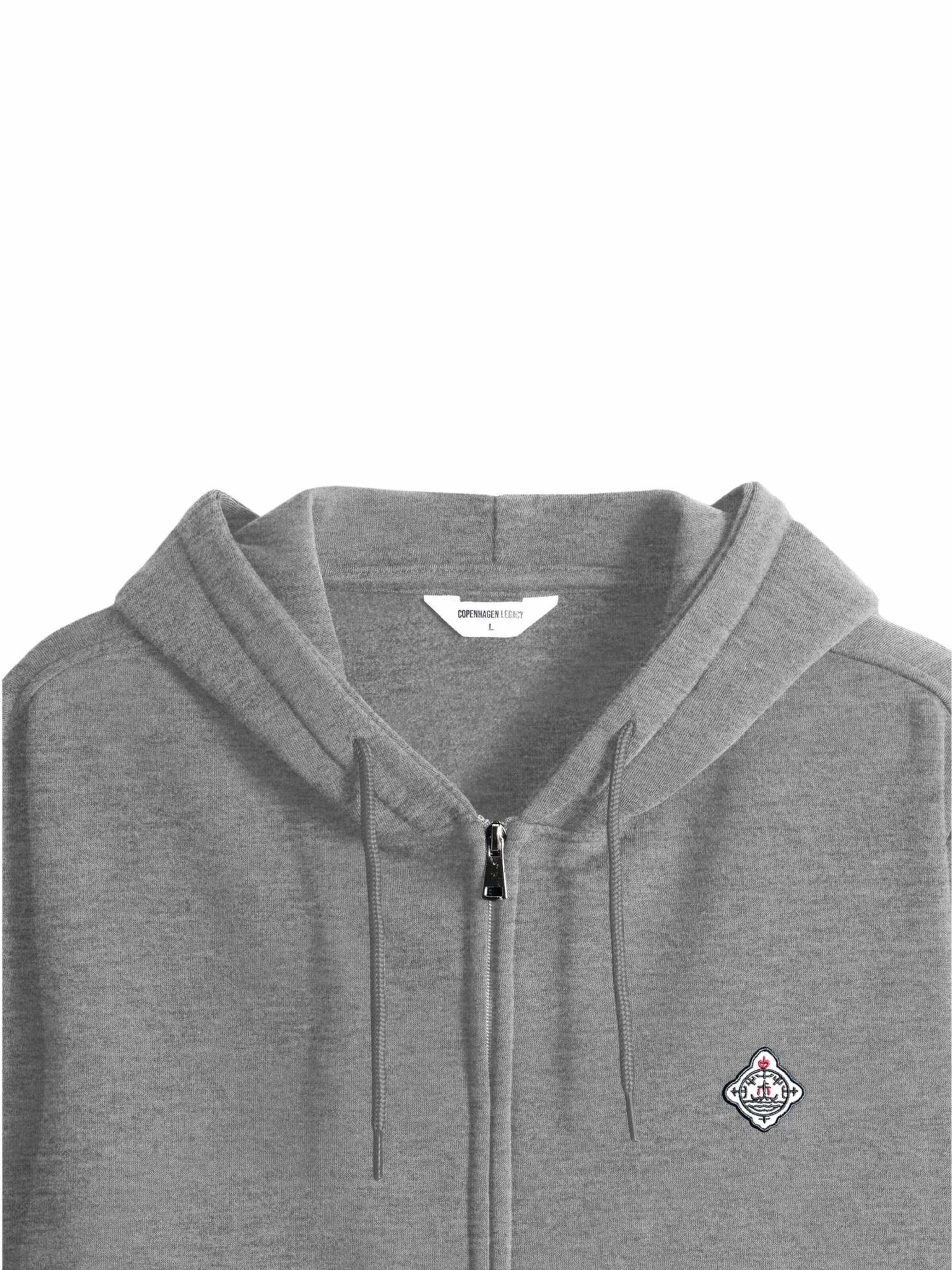 Copenhagen Legacy Sweatvest 'Mens Hoodie Zip Sweatshirt Grey Melange' in Grijs