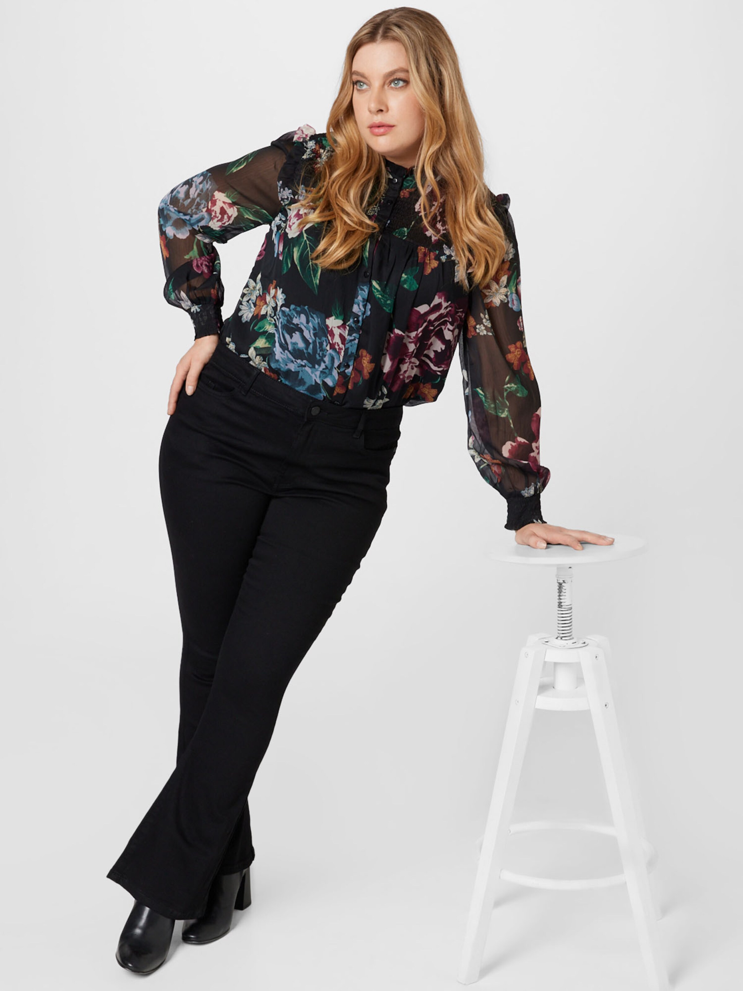 Donna Taglie comode Noisy May Curve Jeans SALLIE in Nero 