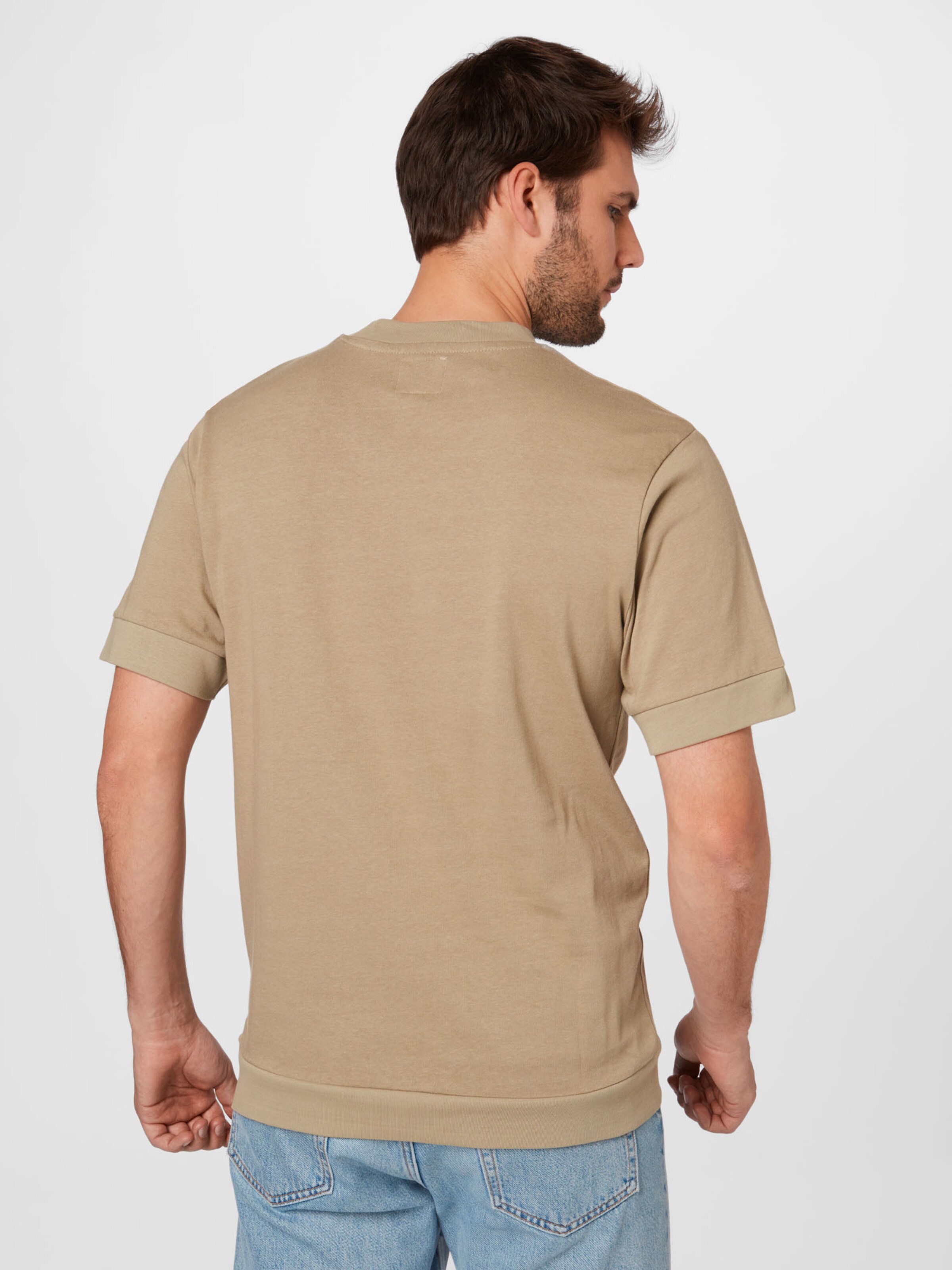 Männer Shirts Redefined Rebel T-Shirt 'Jeffrey' in Beige - YY19848