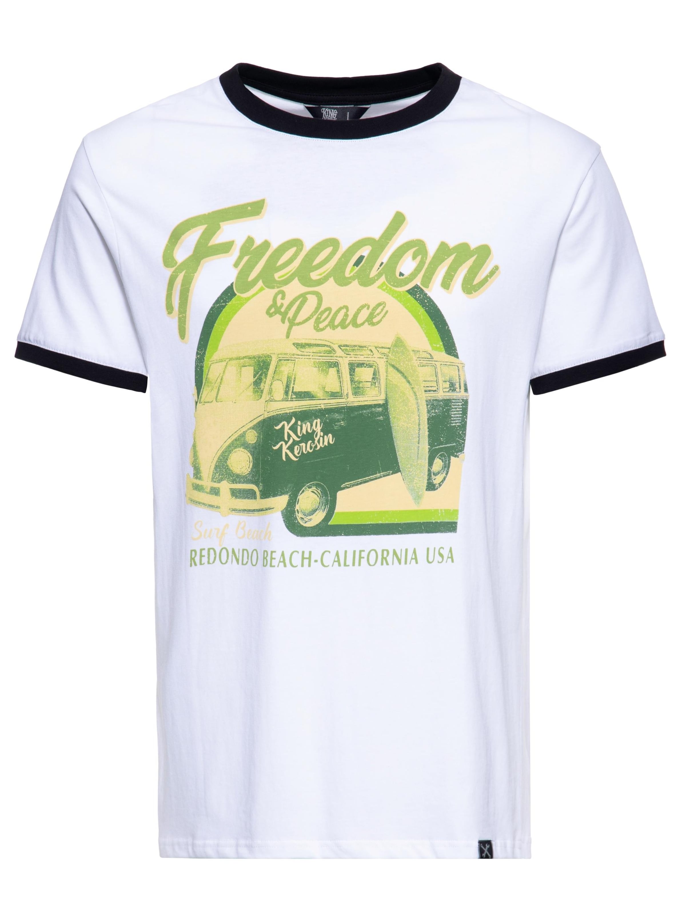 King Kerosin Shirt 'Freedom and Peace' in White: front