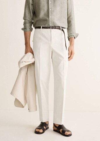 MANGO MAN Regular Pleated Pants 'Hunt' in Beige: front