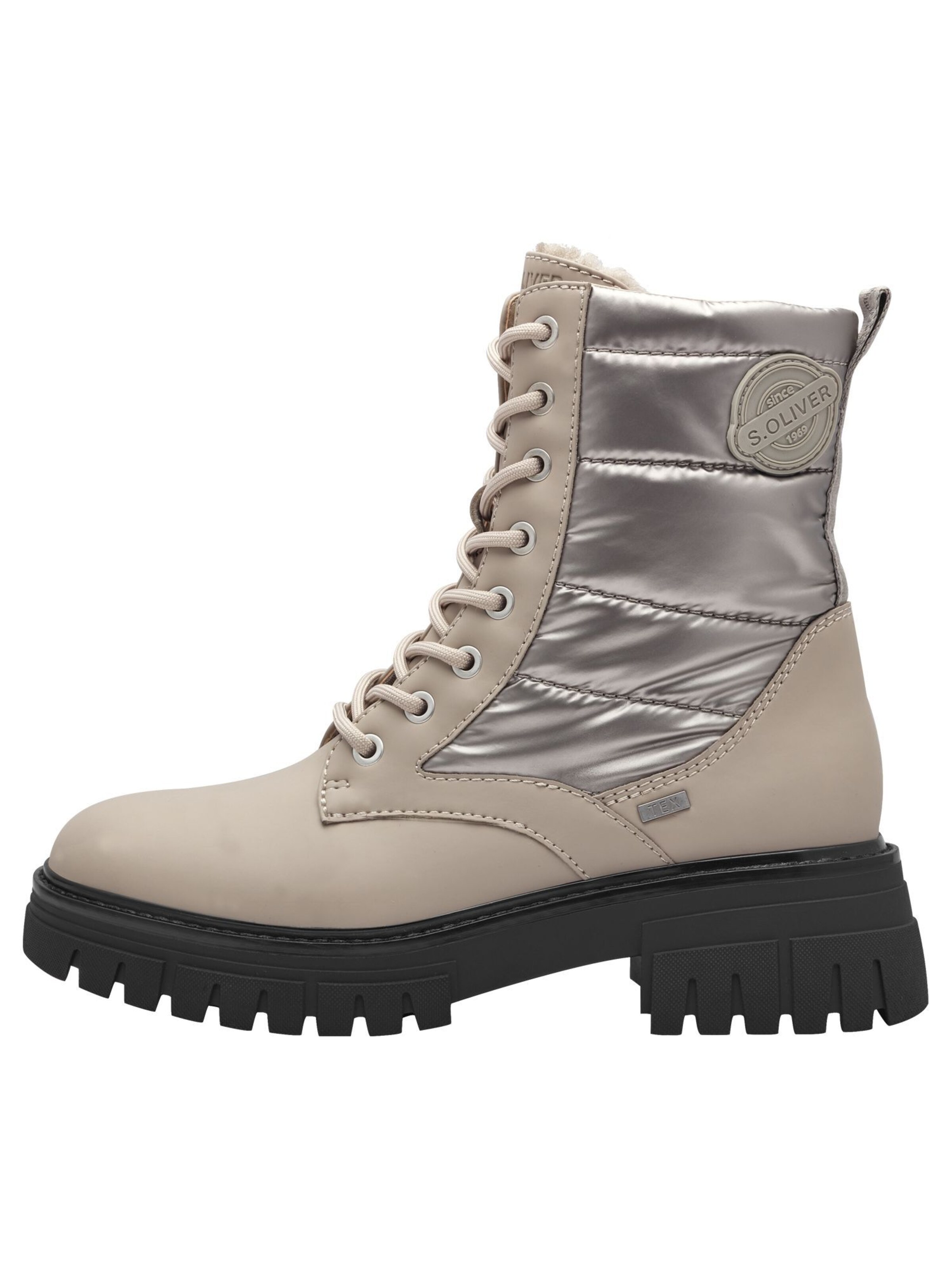 s.Oliver Lace-up bootie in Beige