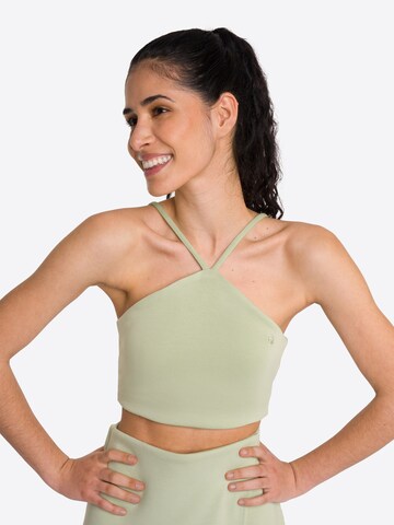 OCEANSAPART - Bustier Sujetador deportivo 'Cruz' en verde: frente