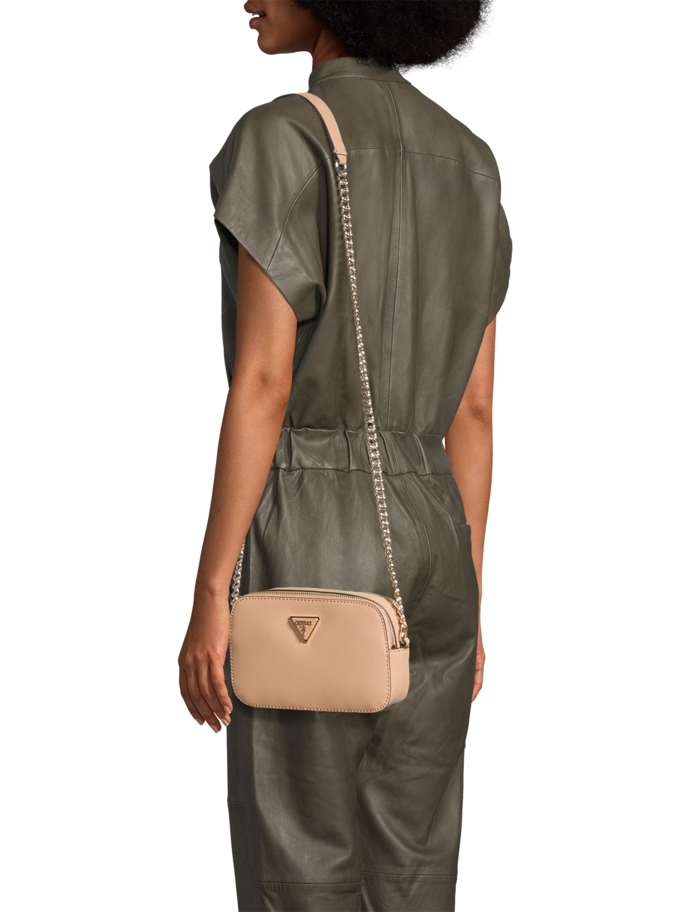 GUESS Õlakott 'NOELLE', värv beež: eest vaates