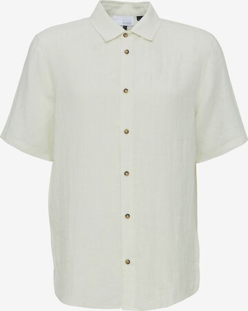 mazine Regular fit Button Up Shirt ' Leland Linen Shirt ' in White: front