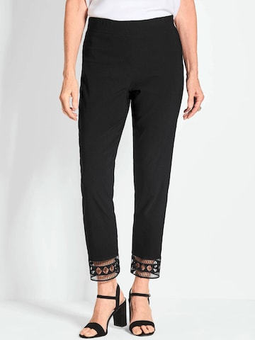 Coupe slim Pantalon 'Louisa' Goldner en noir : devant