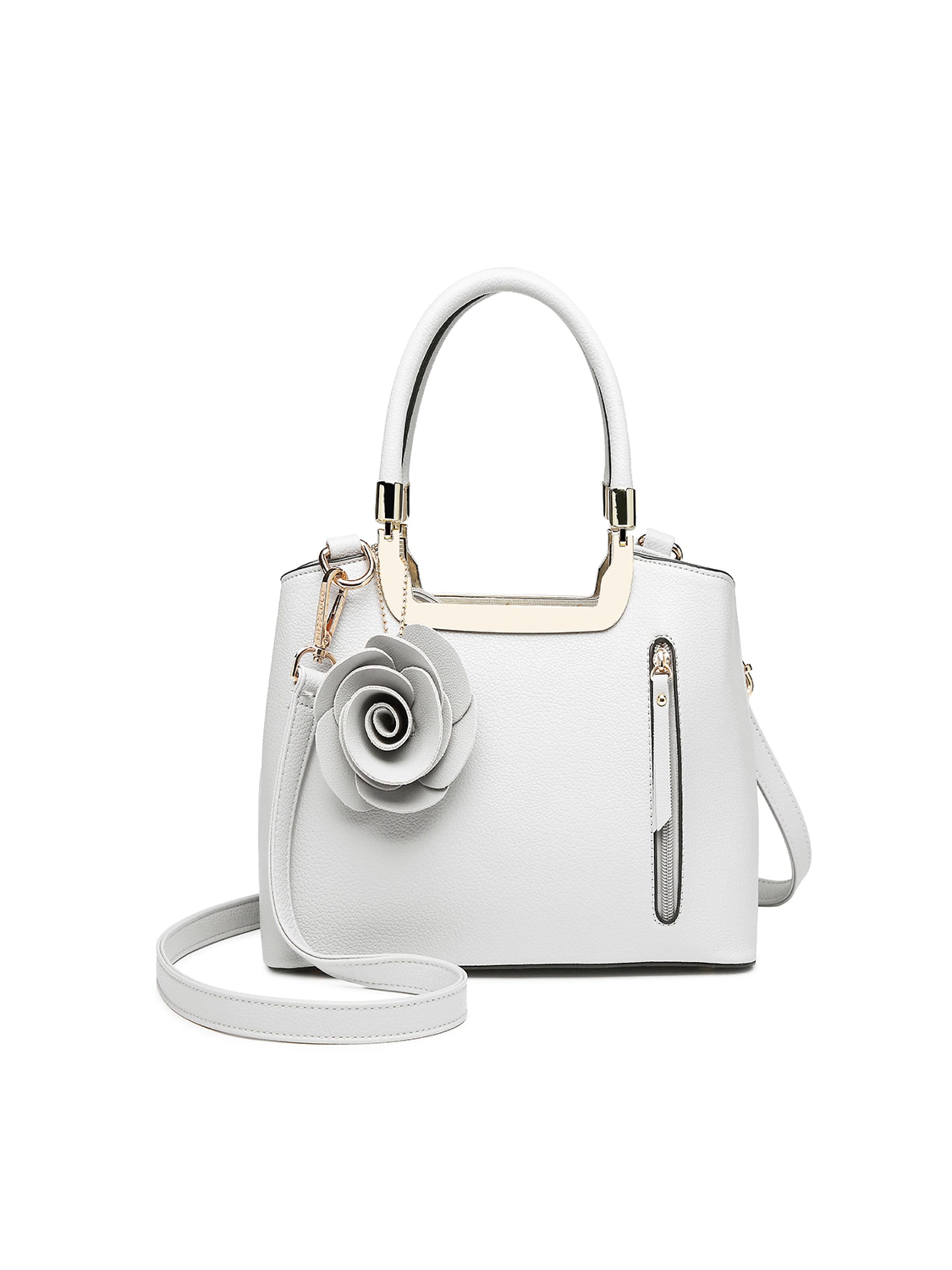 Miss Lulu Handbag in White: front