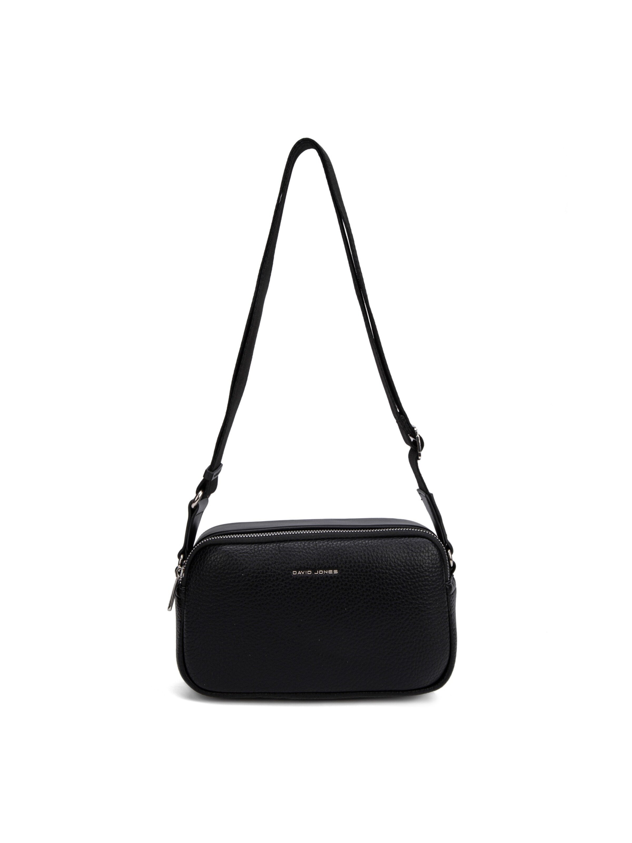 Borsa a tracolla 'Borsa a Tracolla David Jones Texture Grana Fine Doppio Scomparto' di David Jones in nero