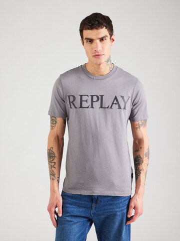 REPLAY Футболка в Серый: спереди