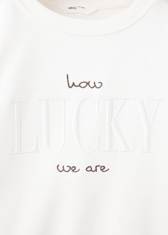 MANGO KIDSSweater majica 'LUCKY' - bijela boja