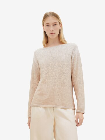 Pull-over TOM TAILOR en beige : devant