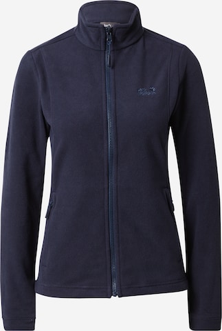 JACK WOLFSKIN Athletic Fleece Jacket 'Kiruna' in Blue: front