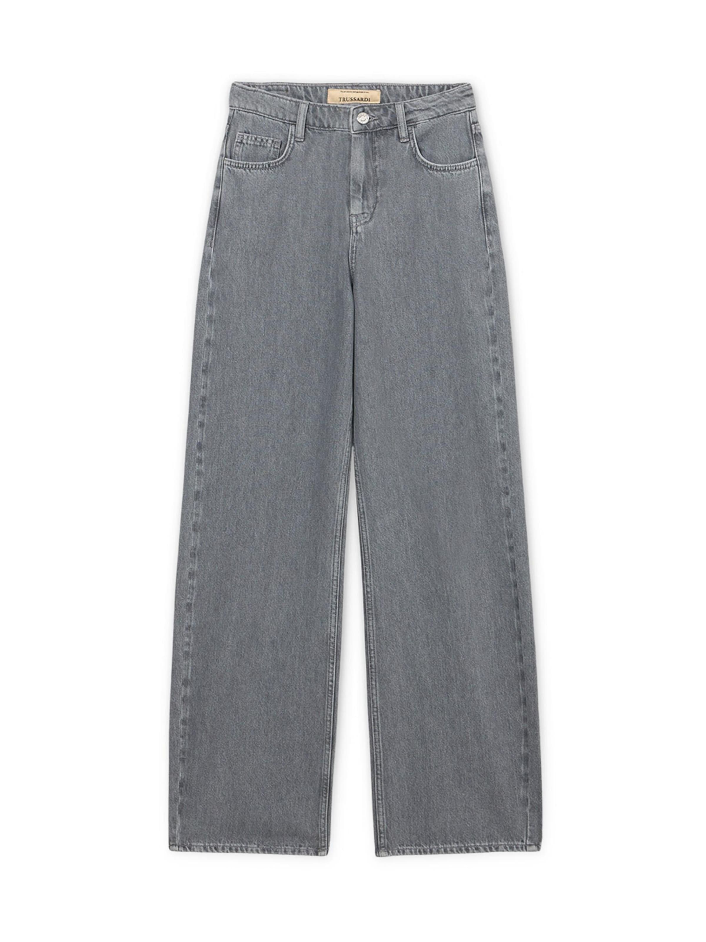 Wide leg Jeans di Trussardi in grigio: frontale