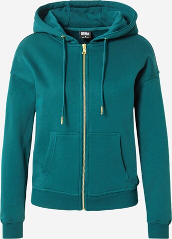 Urban Classics Zip-Up Hoodie in Green: front