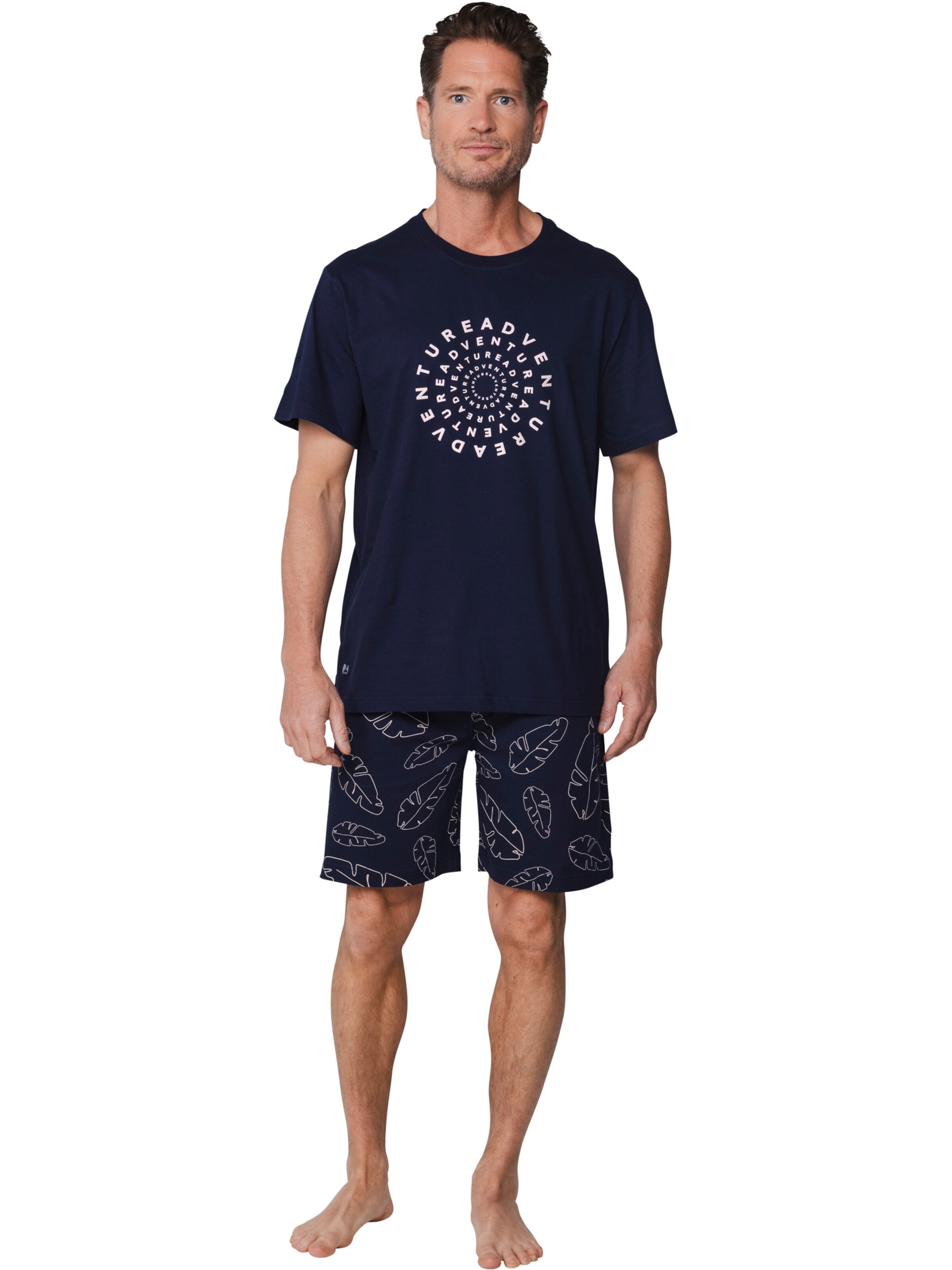 Pyjama court 'Shortama' Pastunette en bleu