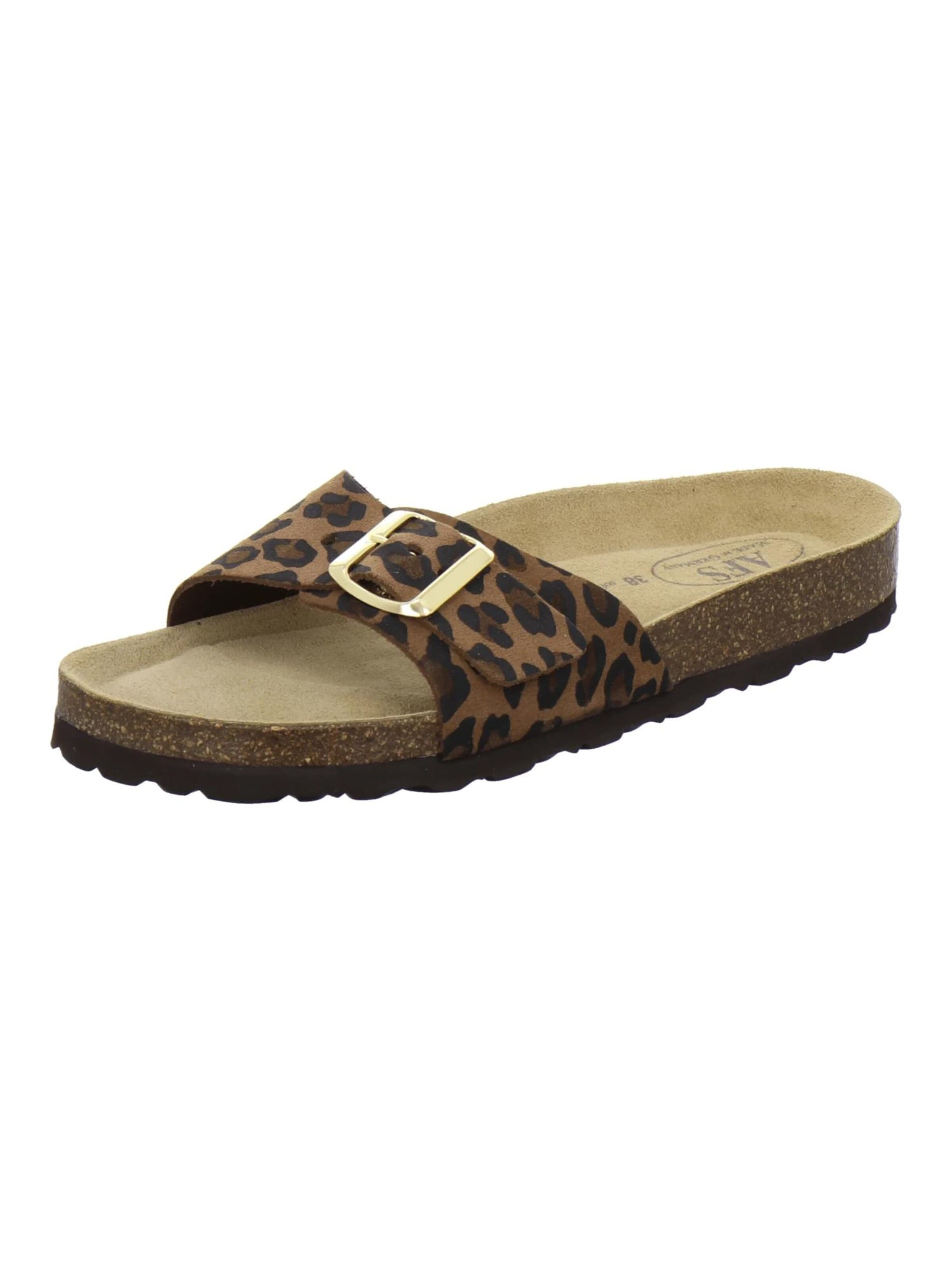 Mule 'Pantoletten Damen Einschnaller leo-braun' AFS-Schuhe en marron : devant