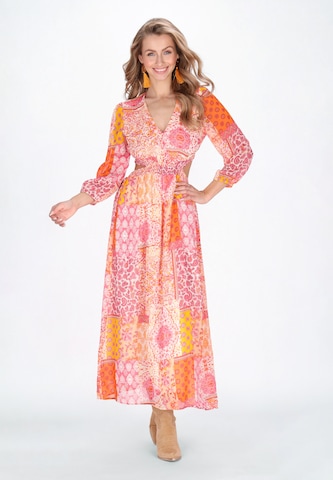 IZIA Dress 'Boho' in Orange: front