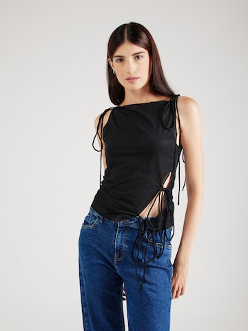 WEEKDAY Top 'Casey' in Schwarz: Vorderseite