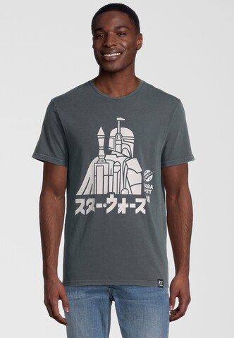 Recovered Shirt 'Star Wars Boba Fett' in Grey: front