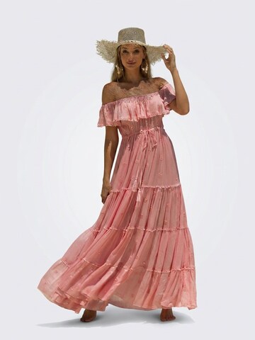 Miss June Dress 'Robe Longue Kate' in Pink