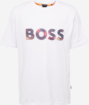 T-Shirt BOSS en blanc : devant