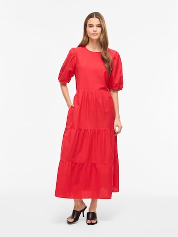 VILA Kleid 'VIPrisiIla' in Rot: Vorderseite
