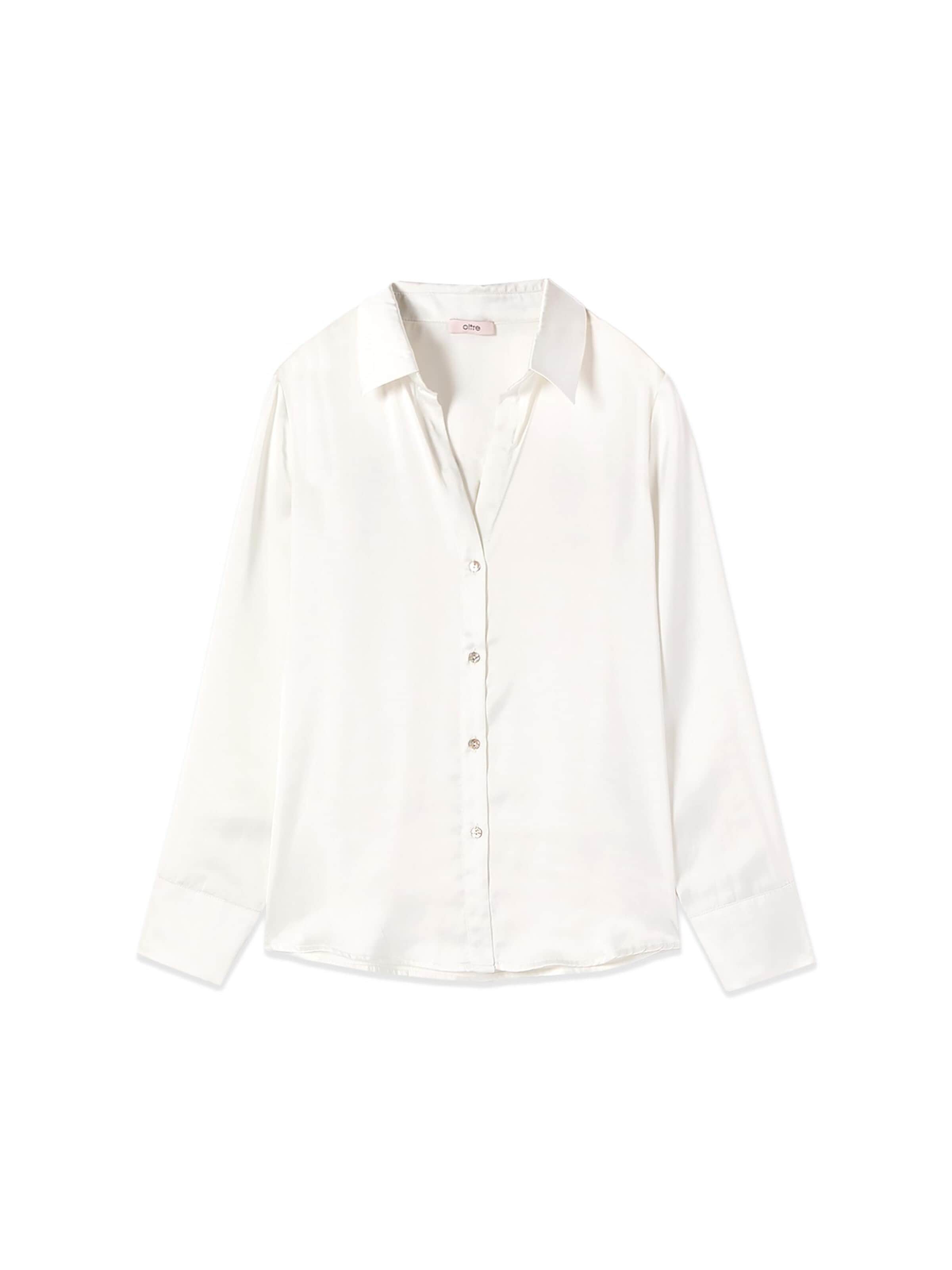 Camicia da donna di oltre in bianco: frontale