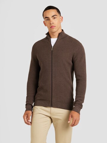 SELECTED Gebreid vest 'SLHROSS' in Bruin: voorkant