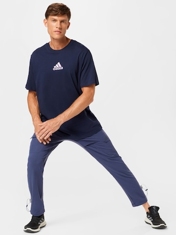 ADIDAS SPORTSWEAR Performance shirt 'Nature Graphic' in Blue
