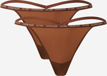 Calvin Klein Underwear Thong in Brown: front