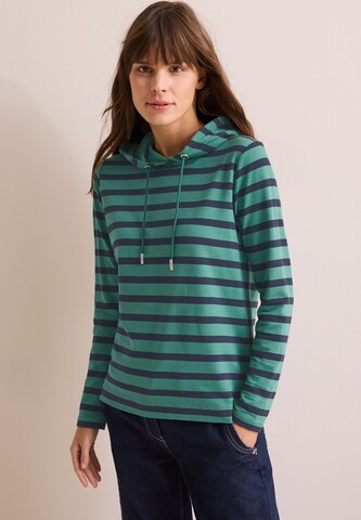 CECIL Gestreiftes Hoodieshirt in Grün: Vorderseite