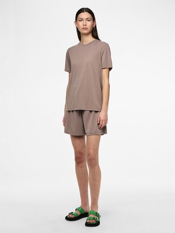 PIECES Regular Broek 'PCAnora' in Bruin