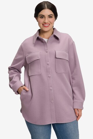 Ulla Popken Between-Season Jacket in Purple: front