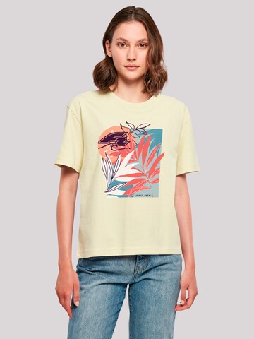 F2 Shirt 'Beach Vibes Sommer Style' in Yellow: front
