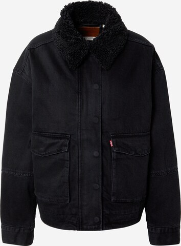 LEVI'S ® Преходно яке 'Bubble Sherpa Trucker Jacket' в черно: отпред