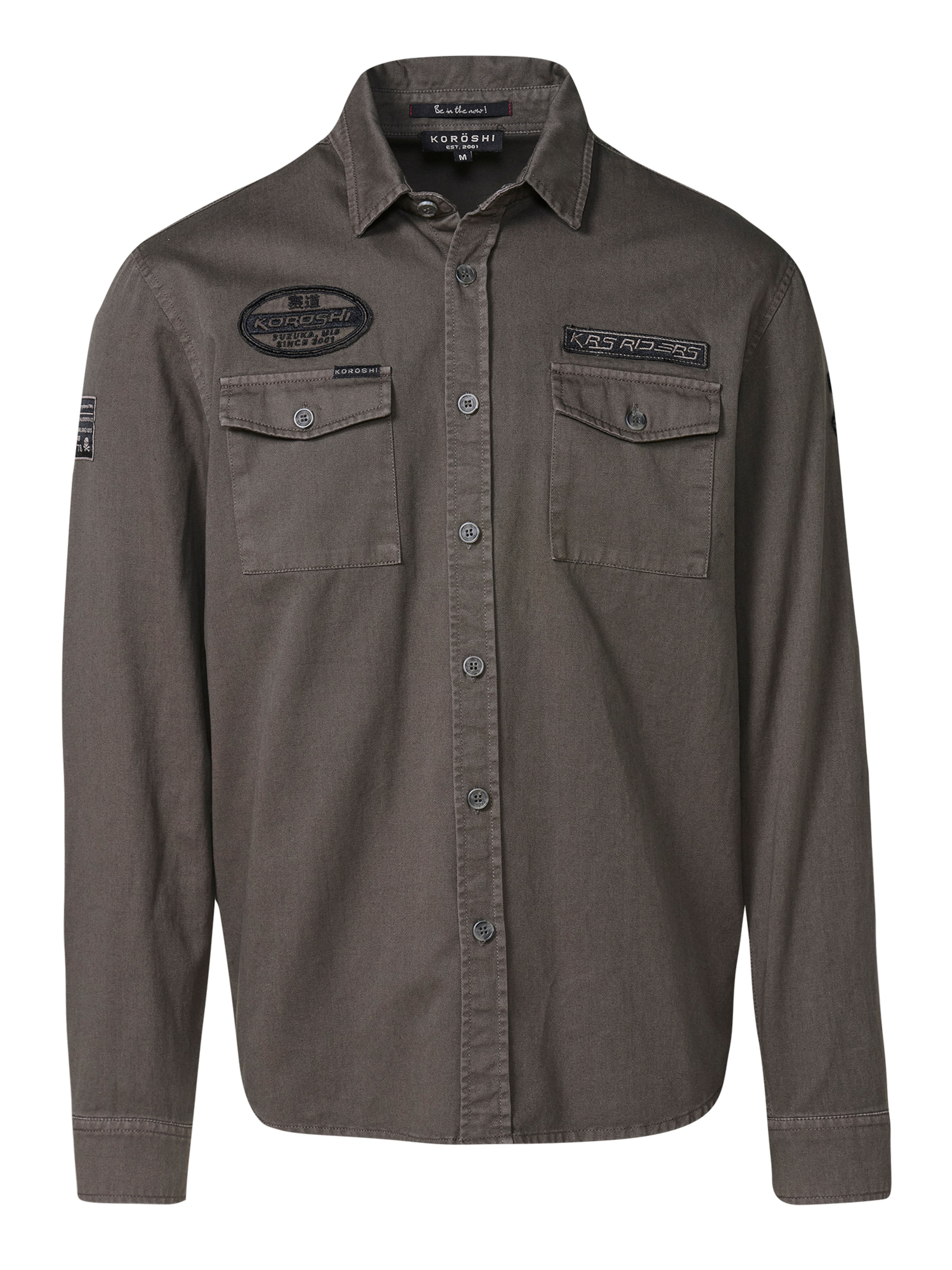 KOROSHI Regular fit Button Up Shirt in Brown: front