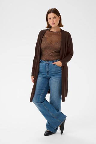 KAFFE CURVE Knit Cardigan 'KCFarsia' in Brown