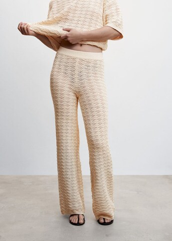 MANGO Loosefit Broek 'Figara' in Beige: voorkant