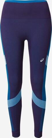 ASICS Skinny Fit Спортен панталон 'NAGINO' в синьо: отпред