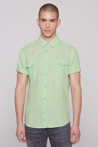 CMPD Slim fit Button Up Shirt in Green: front