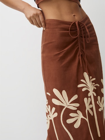 Pull&Bear Spódnica w kolorze brązowy