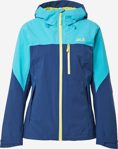 JACK WOLFSKIN Sportjacke 'GO HIKE' in blau / hellblau / neongelb, Produktansicht